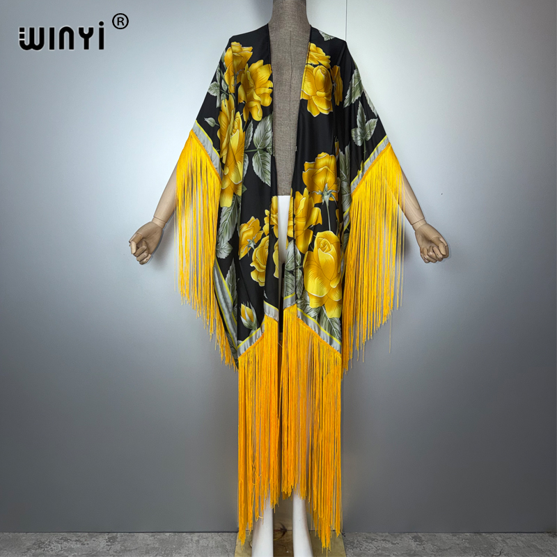 Cover Up Kaftan - WINYI Africa Пляжное платье-кимоно с богемным