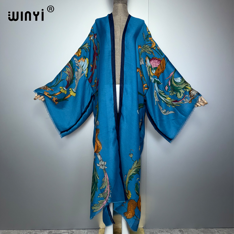 Cover Up Kaftan - WINYI Африканское бохо-кимоно, макси-платье, пляжная накидка,