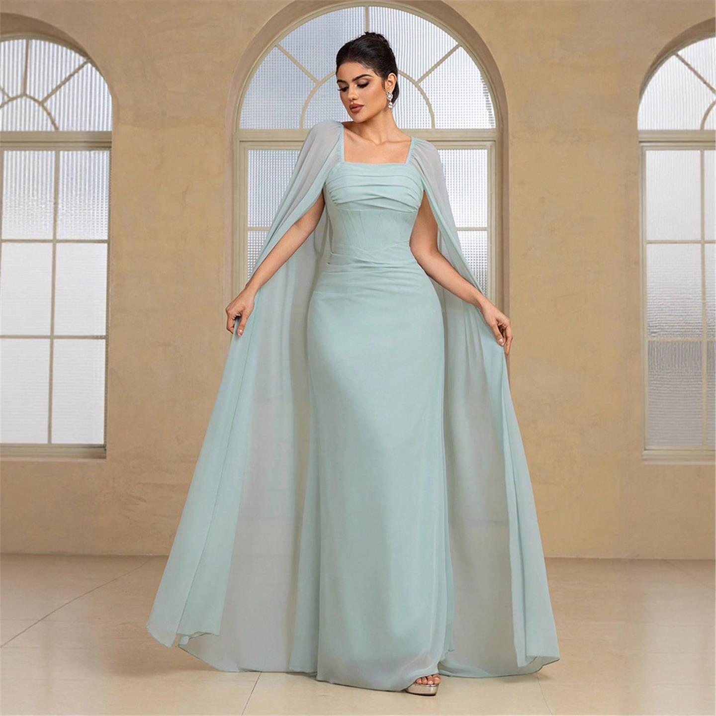 Linen Dress Wrap - Элегантное длинное вечернее платье однотонного цвета
