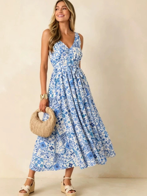 Лето 2026. Женское платье боль – обзор и цена Linen Dress Wrap