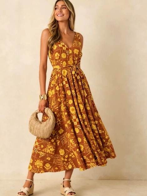 Лето 2026. Женское платье боль – обзор и цена Linen Dress Wrap
