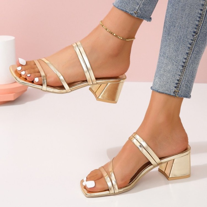 Женские мюли с открытым квадра – обзор и цена Sandal Strappy Heeled